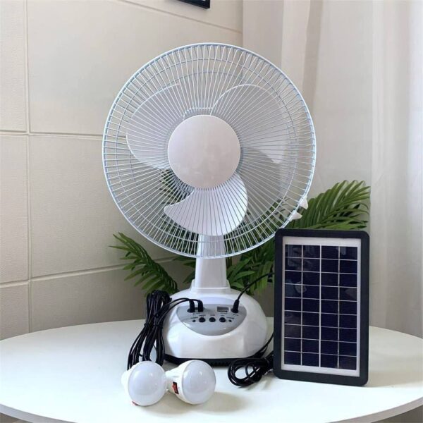Rechargeable solar fan 12inch